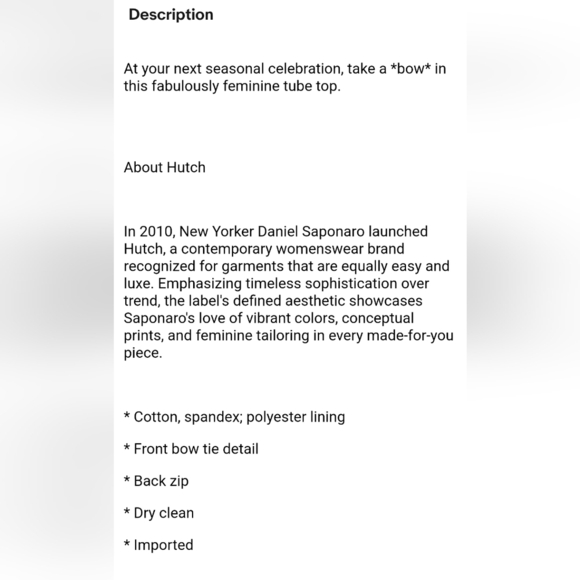 Anthropologie Hutch Dark Satin Green Bow Tie Tube Zip Up Top Blouse Size L - Picture 12 of 12